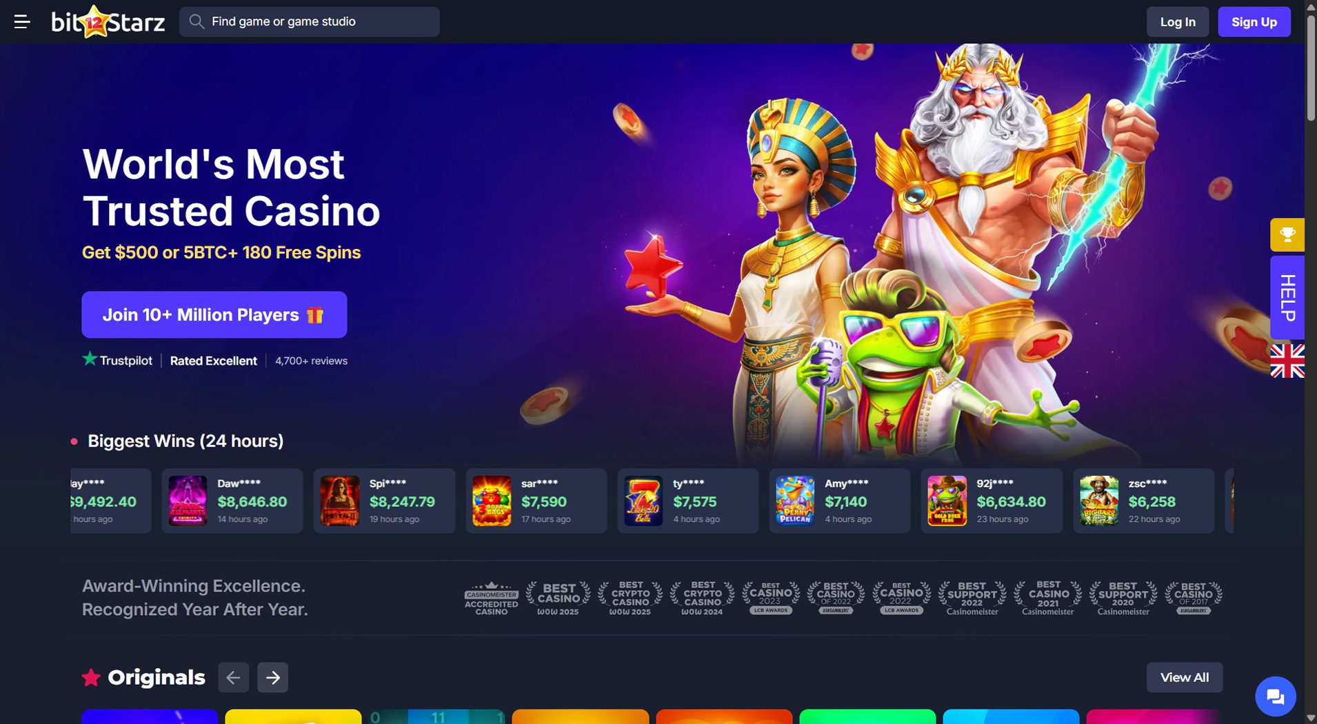 7. BitStarz Casino- Kiegyensúlyozott Online Kaszinó Ajánlat