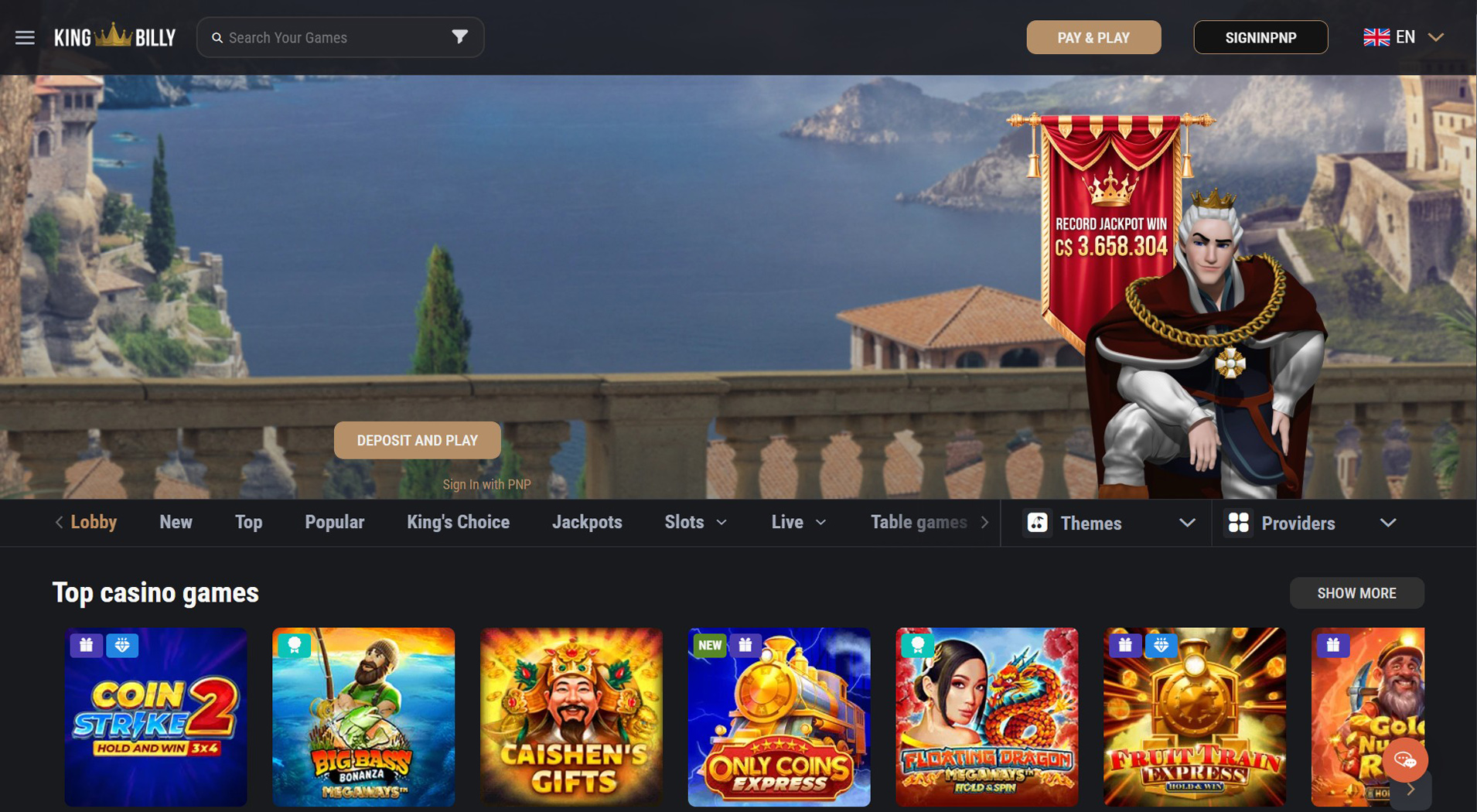 5. King Billy Casino- Mobil Online kaszinó választás